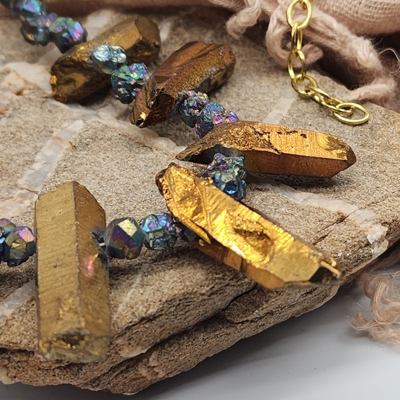 FP Designer Jewelry Emilie Shapiro Frozen Fire Path Gold Pyrite Raw Rock Nuggets - Picture 7 of 14